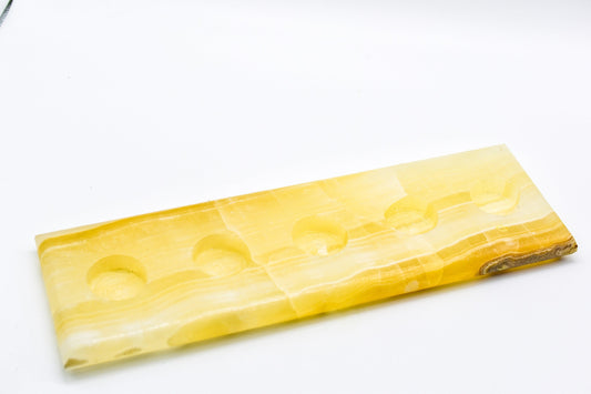 Sleek Amber Onyx 5 Tea Light Candle Holder