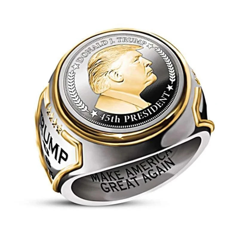 Personalized Trump Ring MAKE AMERICA GREAT AGAIN Engrave Ring American President Supporter Unisex Cool Fashion Jewelry Ring