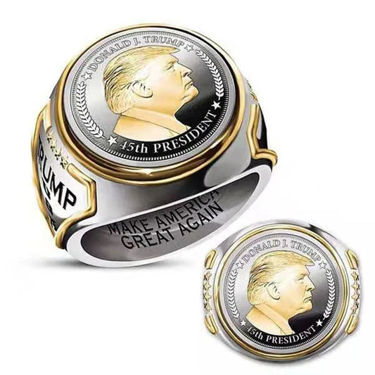 Personalized Trump Ring MAKE AMERICA GREAT AGAIN Engrave Ring American President Supporter Unisex Cool Fashion Jewelry Ring